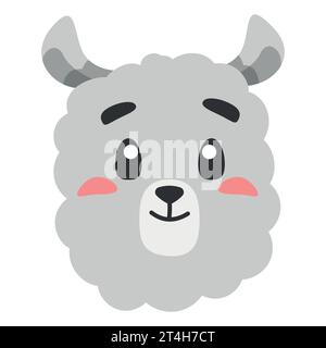 icône mignonne de lama animal, illustration plate pour votre style plat de conception Illustration de Vecteur