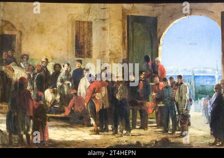 Etude pour la mission de miséricorde : Florence Nightingale recevant les blessés à Scutari, Jerry Barrett Banque D'Images