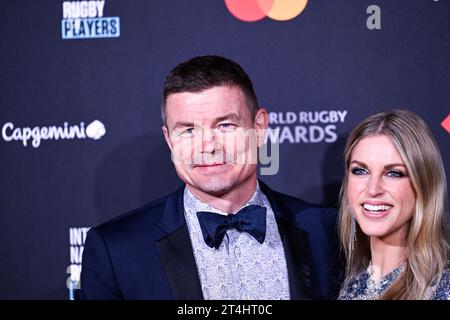 Paris, France. 29 octobre 2023. Brian O'Driscoll et son épouse Amy Huberman lors des World Rugby Awards à l'Opéra Garnier le 29 octobre 2023 à Paris. Crédit : Victor Joly/Alamy Live News Banque D'Images