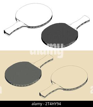 Illustrations vectorielles stylisées de raquettes pour tennis de table Illustration de Vecteur