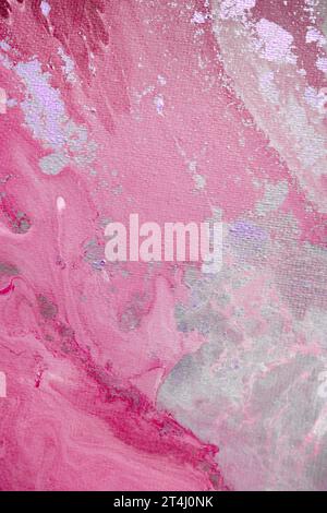 Peinture acrylique fluide abstraite. Fond abstrait rouge marbré. Banque D'Images