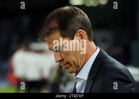 Napoli, Italie. 29 octobre 2023. Rudi Garcia entraîneur de Naples, lors du match de la ligue italienne Serie A entre Napoli vs Milan résultat final, Napoli 2, Milan 2, match joué au stade Diego Armando Maradona. Crédit : SIPA USA/Alamy Live News Banque D'Images