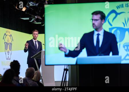 LA HAYE - D66 député Sjoerd Sjoerdma à Nieuwspoort où Free Press Unlimited tient une réunion sur l'importance de la liberté de la presse aux pays-Bas. Le groupe d'intérêt veut que la liberté de la presse soit une question à l'ordre du jour des élections. ANP PHIL NIJHUIS netherlands Out - belgique Out Banque D'Images