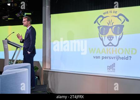 LA HAYE - D66 député Sjoerd Sjoerdma à Nieuwspoort où Free Press Unlimited tient une réunion sur l'importance de la liberté de la presse aux pays-Bas. Le groupe d'intérêt veut que la liberté de la presse soit une question à l'ordre du jour des élections. ANP PHIL NIJHUIS netherlands Out - belgique Out Banque D'Images