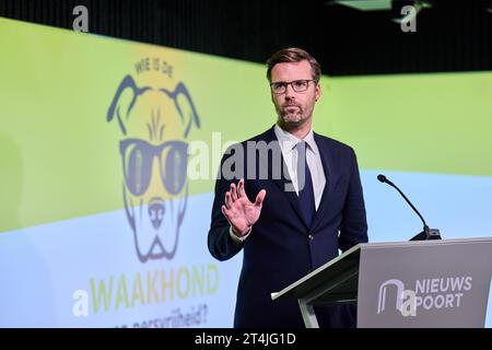 LA HAYE - D66 député Sjoerd Sjoerdma à Nieuwspoort où Free Press Unlimited tient une réunion sur l'importance de la liberté de la presse aux pays-Bas. Le groupe d'intérêt veut que la liberté de la presse soit une question à l'ordre du jour des élections. ANP PHIL NIJHUIS netherlands Out - belgique Out Banque D'Images