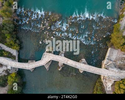 Le pont historique d'Aspendos sur Koprucay au lever du soleil à Antalya Turquie Banque D'Images