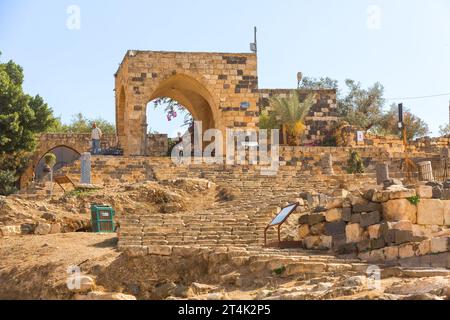 Umm Qais, Jordanie - 8 novembre 2022 : ruines de Gadara situées dans le nord-ouest du pays Banque D'Images