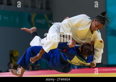 Santiago, Chili. 31 octobre 2023. Brésil vs Venezuela en équipe de judo, pour les quarts de finale au stade national des Jeux panaméricains. L'équipe brésilienne gagne 4-1 et est en demi-finale. (Image de crédit : © Leco Viana/TheNEWS2 via ZUMA Press Wire) USAGE ÉDITORIAL SEULEMENT! Non destiné à UN USAGE commercial ! Banque D'Images