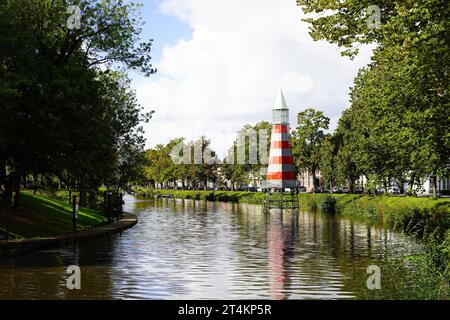 Le phare d'Aldo Rossi au parc Valkenberg à Breda, pays-Bas Banque D'Images