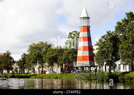 Le phare d'Aldo Rossi au parc Valkenberg à Breda, pays-Bas Banque D'Images