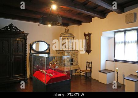 Chambre du Roi Ferdinand, Château de Bran, Bran, Comté de Braşov, Transylvanie, Roumanie, Europe Banque D'Images