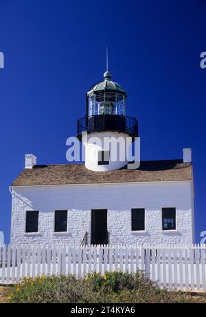 Vieux phare de Point Loma, Cabrillo National Monument, Californie Banque D'Images