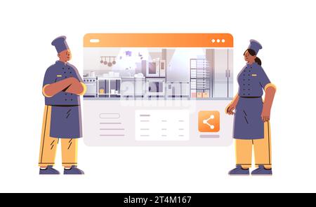 homme femme restaurant professionnel chefs culinaires ou boulangers dans l'industrie alimentaire uniforme travailleurs heureux concept de célébration de la fête du travail Illustration de Vecteur