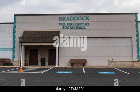 Le Braddock Volunteer Fire Department social Hall sur Talbot Avenue à Braddock, Pennsylvanie, États-Unis Banque D'Images