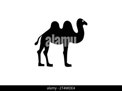 Bactrian Camel style minimal Bactrian Camel icône design d'illustration Illustration de Vecteur