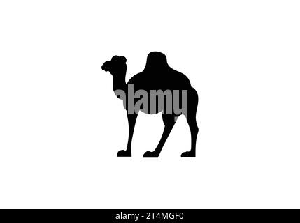 Bactrian Camel style minimal Bactrian Camel icône design d'illustration Illustration de Vecteur