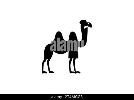 Bactrian Camel style minimal Bactrian Camel icône design d'illustration Illustration de Vecteur