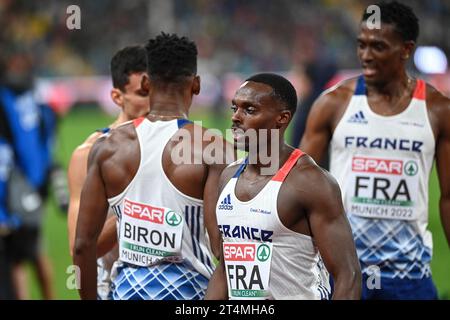 Gilles Biron, Loic Prevot, Teo Andant, Thomas Jordier (France). 4x400 Relay Bronze Medal. Championnats d'Europe Munich 2022 Banque D'Images