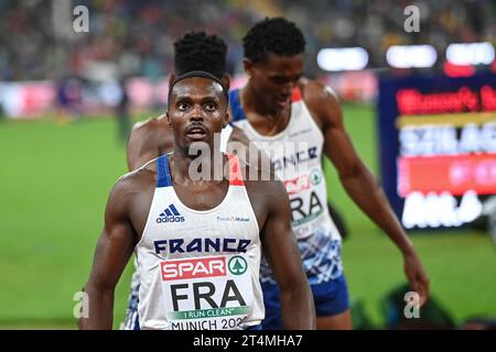 Gilles Biron, Loic Prevot, Teo Andant, Thomas Jordier (France). 4x400 Relay Bronze Medal. Championnats d'Europe Munich 2022 Banque D'Images