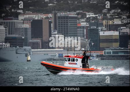 Wellington Coastguard bateau Spirit of Wellington sur Wellington Harbour Banque D'Images