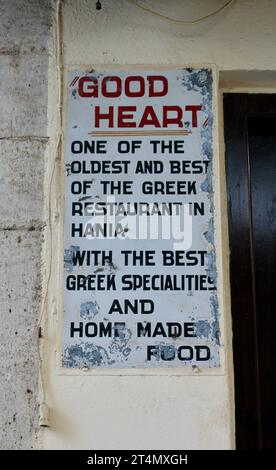 Le restaurant Good Heart - Chania, Crète, Grèce Banque D'Images