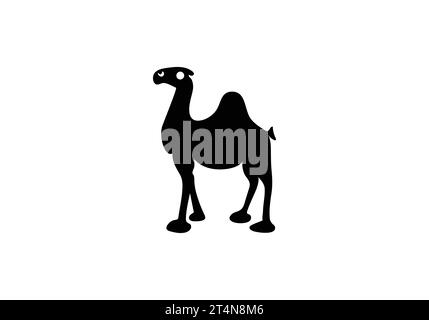 Bactrian Camel style minimal Bactrian Camel icône design d'illustration Illustration de Vecteur