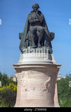 Statue de Jean Baptiste de Lamarck, botaniste français, zoologiste, 1744-1829, Paris, France Banque D'Images