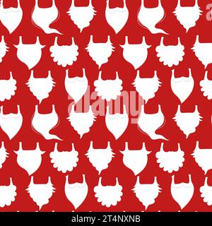 Motif sans couture de barbe blanche du Père Noël Illustration de Vecteur