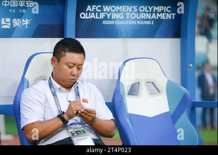 Xiamen, Chine. 1 novembre 2023. TOURNOI DE QUALIFICATION OLYMPIQUE FÉMININ AFC 2024 (Asian Qualifiers Round 2) - THAÏLANDE vs DPR CORÉE au Xiamen Egret Stadium. Crédit : Meng Gao/Alamy Live News Banque D'Images