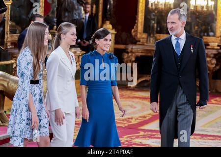 Madrid, Espagne. 01 novembre 2023. Princesse héritière Leonor d'Espagne pour la cérémonie de serment d'allégeance de la princesse héritière Leonor à la constitution espagnole devant le Parlement espagnol le jour de son 18e anniversaire, le 31 octobre 2023 à Madrid, Espagne. (Photo Oscar Gonzalez/Sipa USA) (photo Oscar Gonzalez/Sipa USA) crédit : SIPA USA/Alamy Live News Banque D'Images