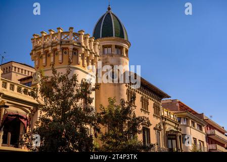 Rues et bâtiments du centre historique de la ville de Vic (Osona, Barcelone, Catalogne, Espagne) ESP : Calles y edificios al centro histórico Vic Banque D'Images