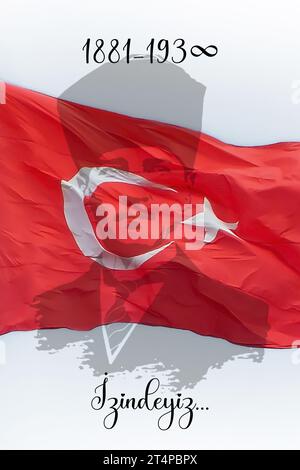 10 Kasim Ataturk Anma Gunu AKA le 10 novembre est l'anniversaire de la mort d'Ataturk. Banque D'Images