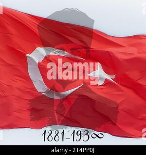 10 Kasim Ataturk Anma Gunu AKA le 10 novembre est l'anniversaire de la mort d'Ataturk. Banque D'Images
