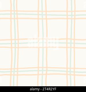 Délicat Cottagecore Cute Plaid Checks Vector Pattern. Homestead imprimé avec des lignes fines. Fond de ferme avec impression de jardin chintz Illustration de Vecteur