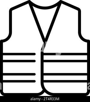 Icône linéaire de gilet de sécurité réfléchissant pour la conception de toile Illustration de Vecteur