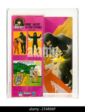 1977 Kenner six million Dollar Man série 12 pouces boîte Bionic Bigfoot (la Bête Sasquatch) Toy action Figurine AFA 80 près de Mint condition Banque D'Images