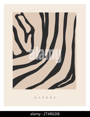 Dessin au trait graphique abstrait vectoriel dessiné à la main impression de collection simple, contemporaine avec esthétique Boho graphiques organiques formes de texture animale safari Illustration de Vecteur