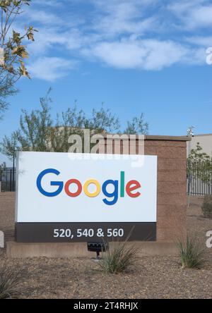 Google Data Center Sign sur Warm Springs Road, Henderson, Nevada. ÉTATS-UNIS Banque D'Images