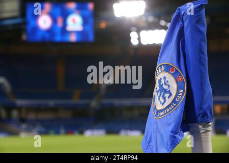 1 novembre 2023 ; Stamford Bridge, Chelsea, Londres, Angleterre : Carabao Cup football, Chelsea contre Blackburn Rovers ; Corner flag Banque D'Images