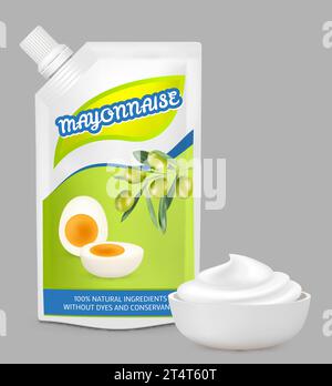 Illustration vectorielle de conception de pack de nourriture molle sauce mayonnaise Illustration de Vecteur