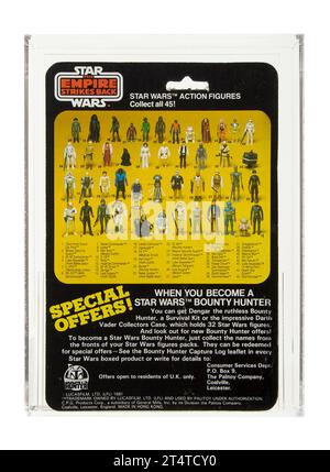 1981 Palitoy Star Wars Empire Strikes Back 45 Back-A Bespin Security Guard (Noir) Carded Toy action Figurine AFA 80-Y près de la menthe condition Banque D'Images