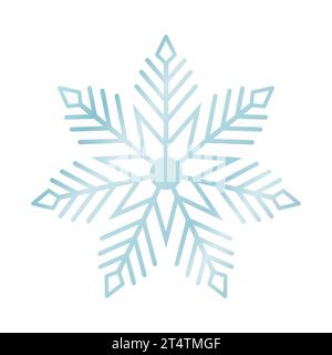 Flocon de neige bleu sur un fond blanc pour la conception d'hiver. Illustration de Vecteur