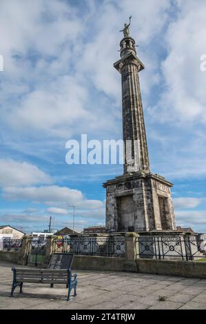 L'image est de la colonne commémorative du monument de l'amiral Lord Nelson Britannia de 41 mètres de haut. Banque D'Images