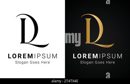 Design original de luxe DL ou LD Monogram Text Letter logo Illustration de Vecteur
