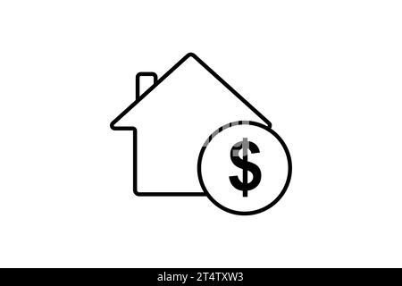 icône immobilier. icône liée aux investissements et aux concepts financiers. Style d'icône de ligne. Conception vectorielle simple modifiable Illustration de Vecteur