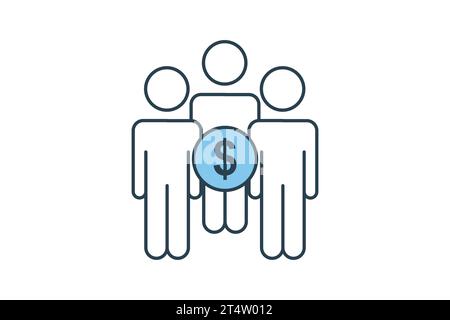 icône de fonds communs de placement. icône liée aux investissements et aux concepts financiers. Style d'icône de ligne plate. Conception vectorielle simple modifiable Illustration de Vecteur