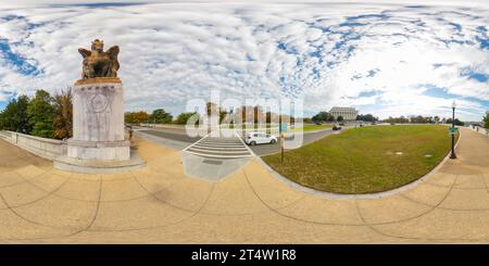 Vue panoramique à 360° de Washington DC, États-Unis - 28 octobre 2023 :