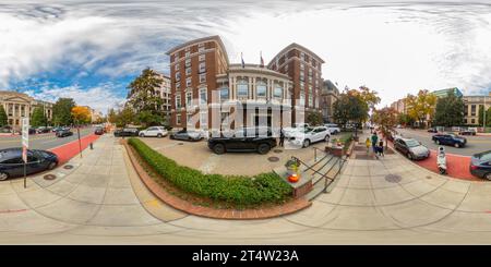 Vue panoramique à 360° de Washington DC, États-Unis - 28 octobre 2023 : University Club Washington DC. 360 panorama VR photo équirectangulaire