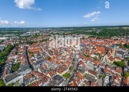 Ravensburg, une belle ville de district dans la haute Souabe, d'en haut Banque D'Images