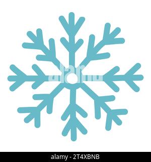 Beau flocon de neige dessiné à la main, élément de conception d'hiver, illustration vectorielle plate Illustration de Vecteur
